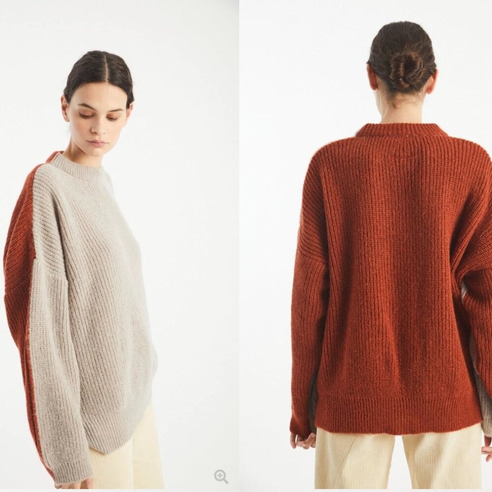 Oversized mohair crewneck sweater